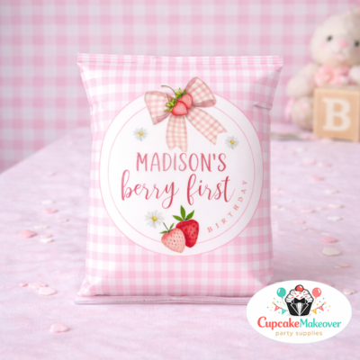chips Strawberry birthday décor