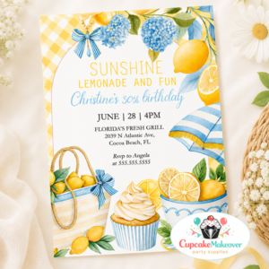 lemon birthday invite lemonade party invite citrus birthday invite summer birthday invite 30th birthday invite lemon theme party