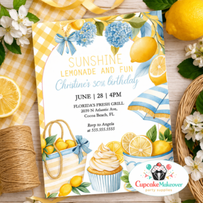 lemon birthday invite lemonade party invite citrus birthday invite summer birthday invite 30th birthday invite lemon theme party