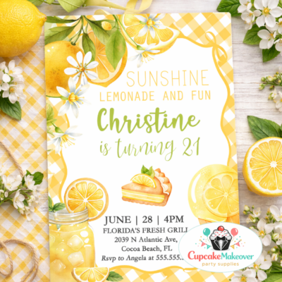 lemon birthday invite lemonade party invite citrus birthday invite summer birthday invite 30th birthday invite lemon theme party sunshine birthday blue floral invite adult birthday invite garden party invite editable invitation instant download citrus party invite