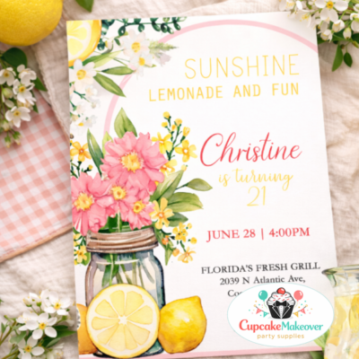 lemon birthday invite lemonade party invite citrus birthday invite summer birthday invite 30th birthday invite lemon theme party sunshine birthday blue floral invite adult birthday invite garden party invite editable invitation instant download citrus party invite