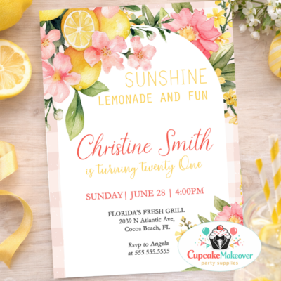 lemon birthday invite lemonade party invite citrus birthday invite summer birthday invite 30th birthday invite lemon theme party sunshine birthday blue floral invite adult birthday invite garden party invite editable invitation instant download citrus party invite