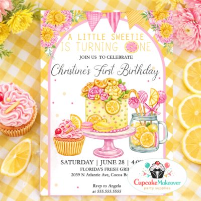 First birthday party (girl) Sweet One birthday theme Lemonade party Summer birthday celebration Citrus-themed event