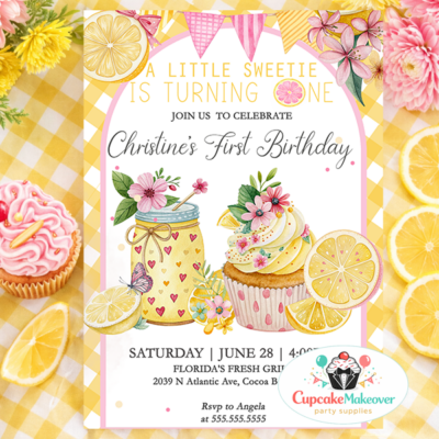 First birthday party (girl) Sweet One birthday theme Lemonade party Summer birthday celebration Citrus-themed event