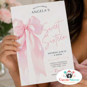 sweet sixteen invitation pink bow invitation coquette birthday invite sweet 16 invitation girl bow birthday invitation pastel birthday invitation girly party invitation elegant birthday invite ribbon bow invitation aesthetic birthday invite modern sweet 16 invite soft girl birthday invite