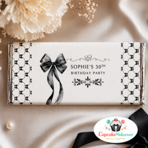 coquette aesthetic party black bow event decor modern party decor black white