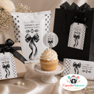 black bow party favors coquette party decor black and white party decor black bow theme party coquette party favors elegant party favors black bow aesthetic minimalist party decor