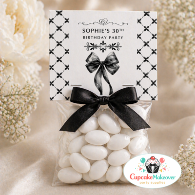 black bow party favors coquette party decor black and white party decor black bow theme party coquette party favors elegant party favors black bow aesthetic minimalist party decor