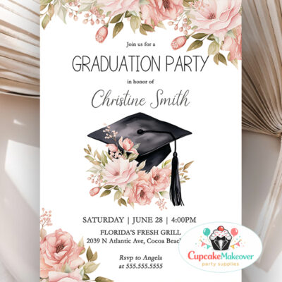 printed graduation invitation digital graduation invite graduation party decor modern graduation invite high school graduation invite college graduation announcement floral grad party decor graduation celebration card